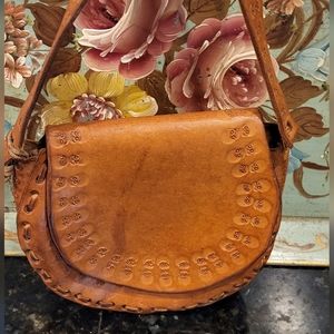 Vintage hand tooled leather purse
